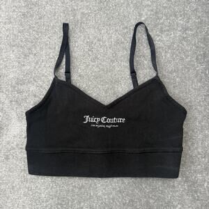 Juicy Couture Forever 21 Bralette Womens Medium Crop Top Adjustable Straps Black